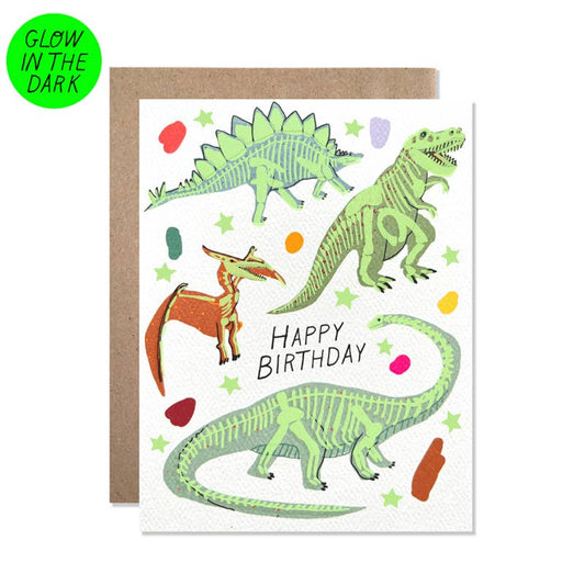 Happy Birthday - GLOW IN THE DARK Dinosaurs