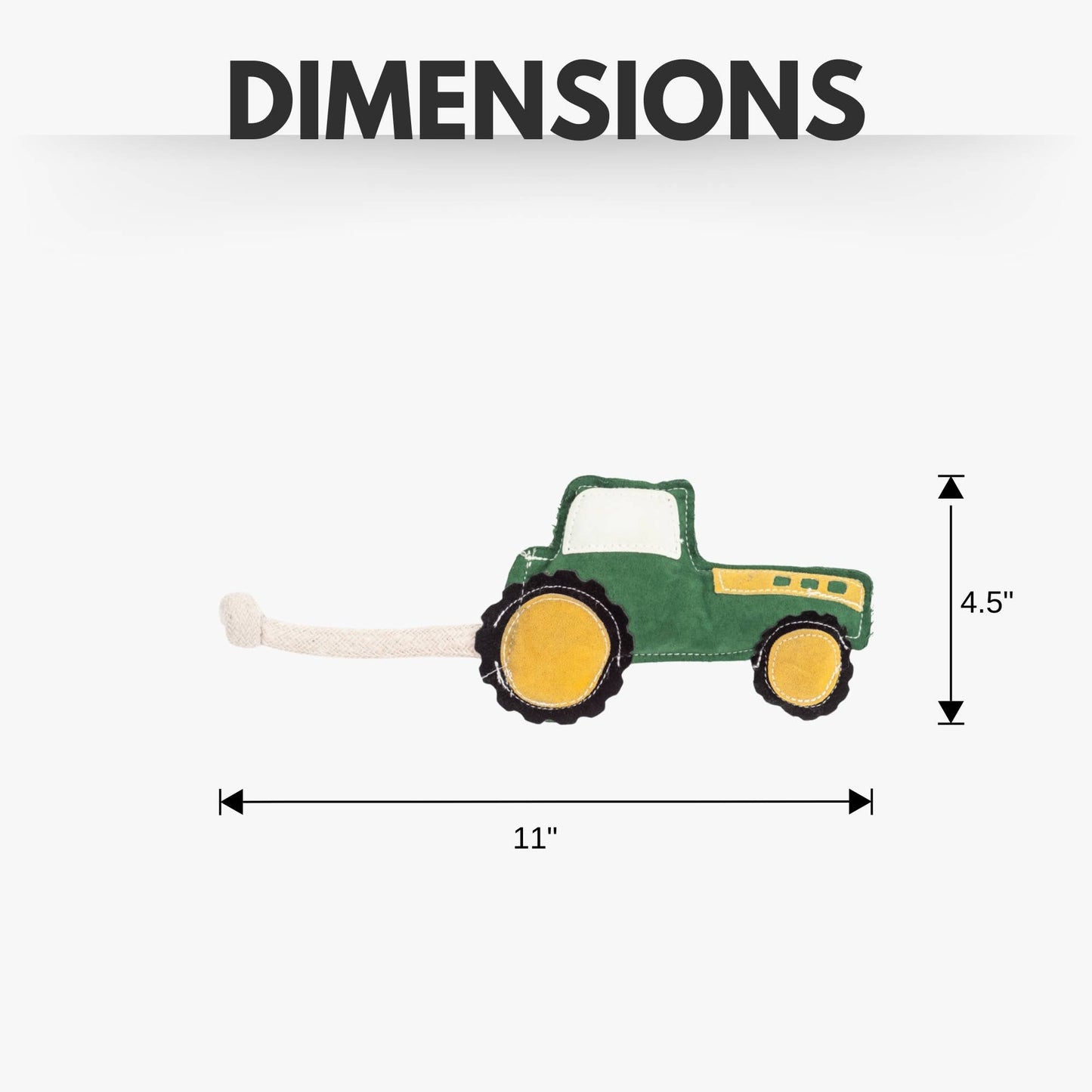 Vegan Leather Green Tractor Eco-Friendly Dog Toy - Non Toxic