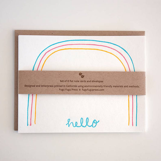 Hello Rainbow note cards (set of 8)