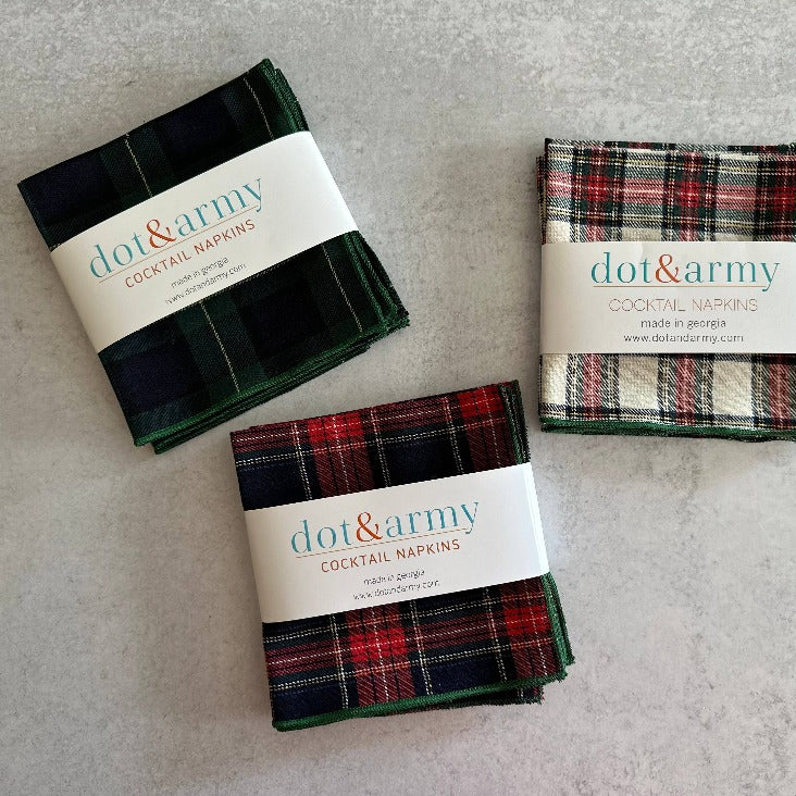 Tartan Cocktail Napkins (Set of 4)