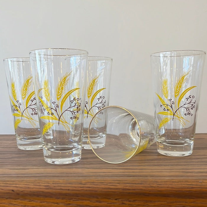 Vintage Cocktail Glasses (set of 4) - Gold Wheat
