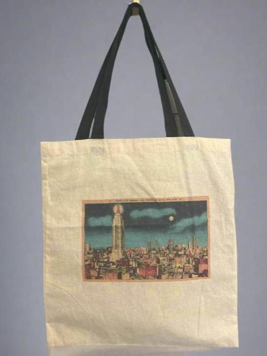 Tote bag w/ Vintage Postcard Screenprint