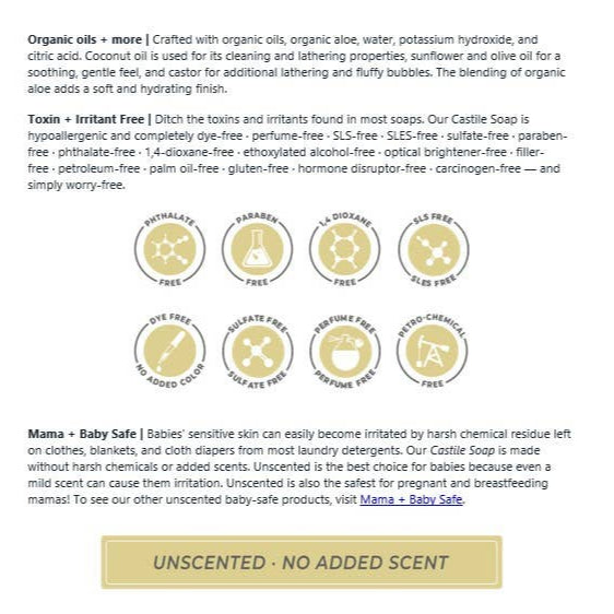 Organic Castile Soap - Concentrated | Thick & Long Lasting