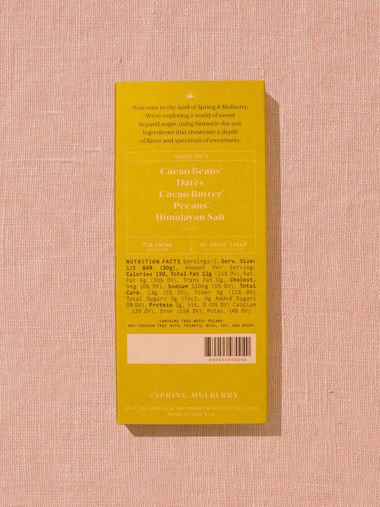 Pecan Date Dark Chocolate(Date-Sweetened)