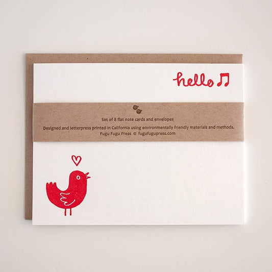 Hello Birdy note cards (set of 8)