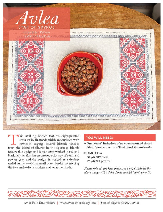 Cross Stitch Kit- Table Runner, Star of Skyros