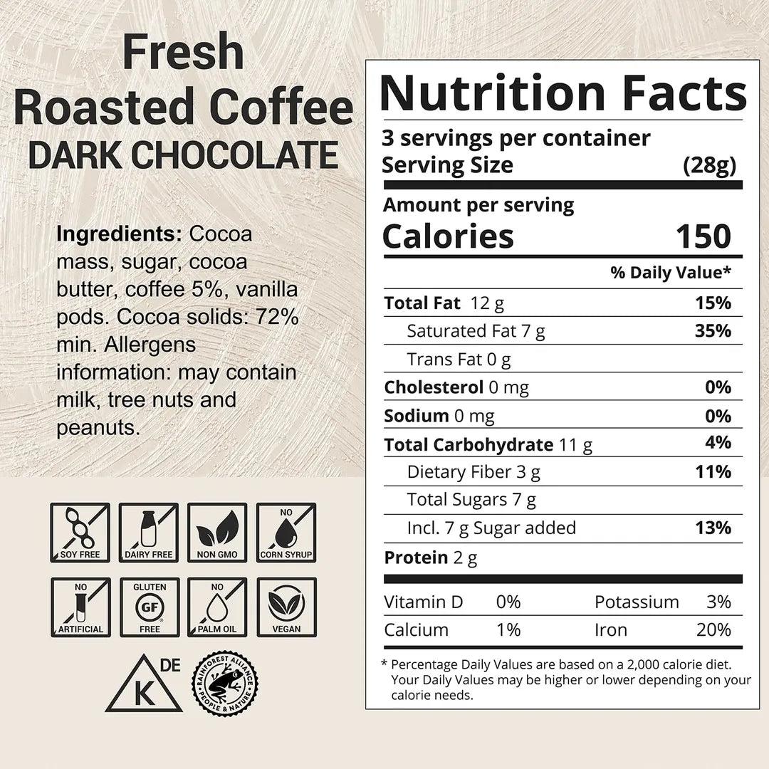 Finest Swiss 72% Cocoa w/ Fresh Roasted Coffee