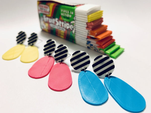 Yikes Stripes! 3D Printed Earrings