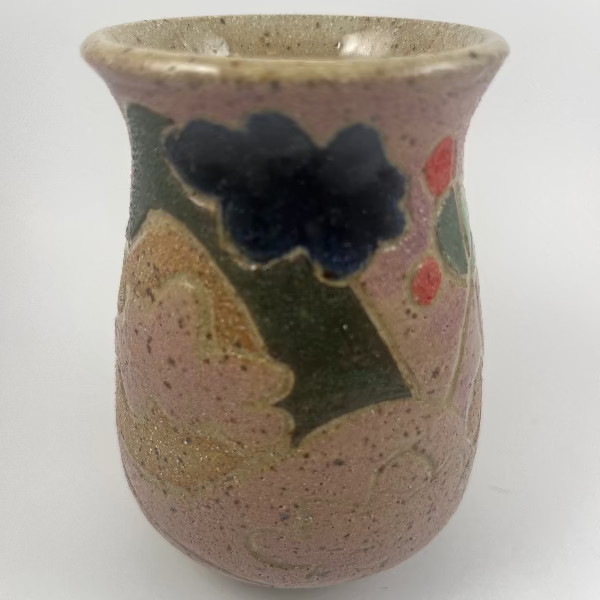 Ceramic vase with salemi design on a white background
