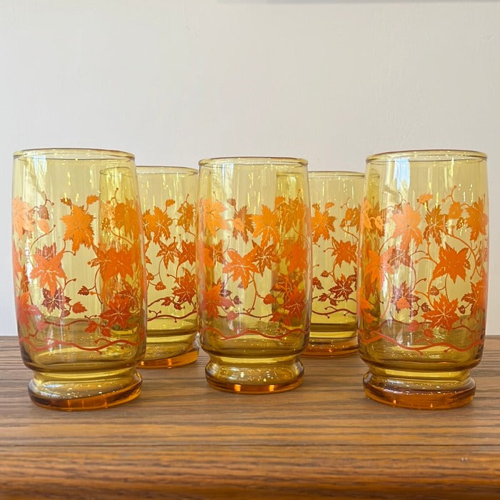 Vintage Cocktail Glasses (set of 5) - Amber Leaves