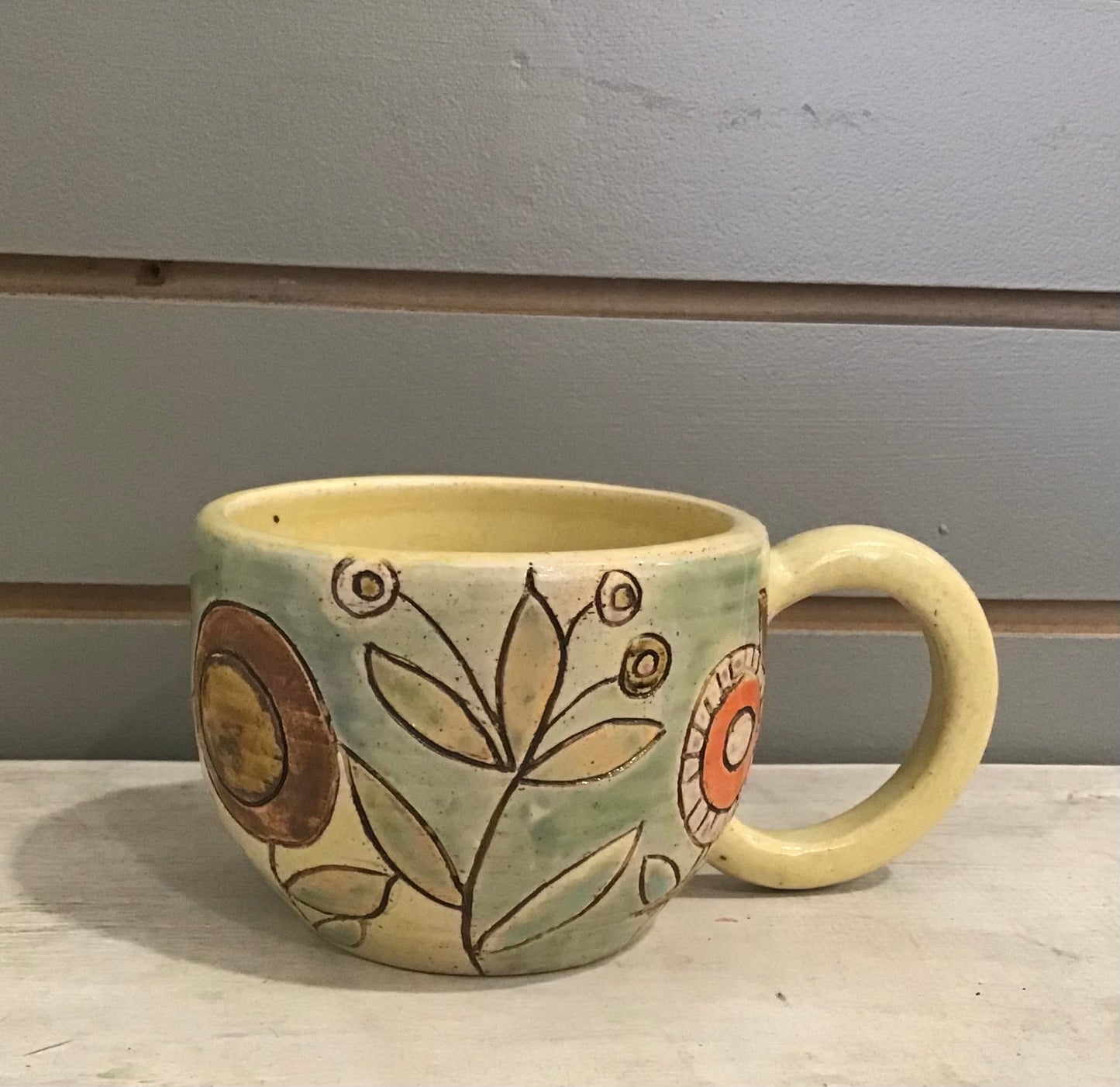 Pottery Floral Mugs (Ceramic)