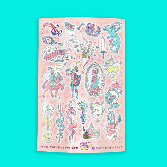 Renaissance Fair Fantasy Jousting Sticker Sheet