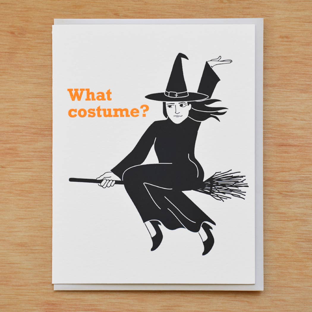 What Witch Costume Greeting Card