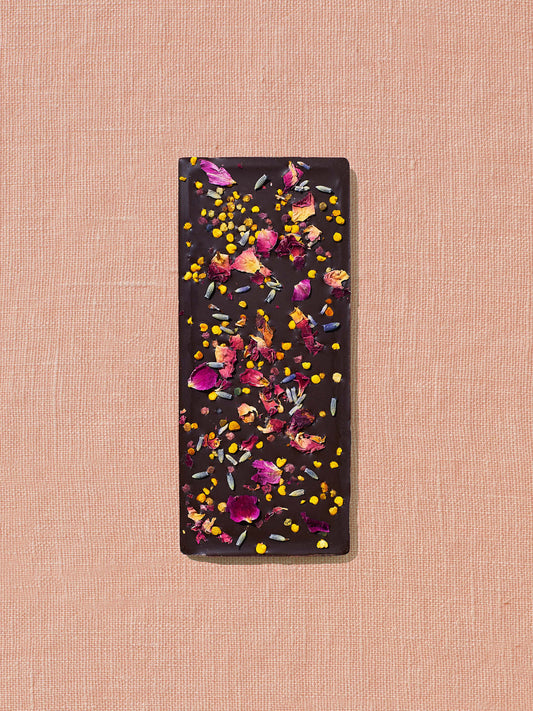 Lavender Rose Dark Chocolate (Date-Sweetened)