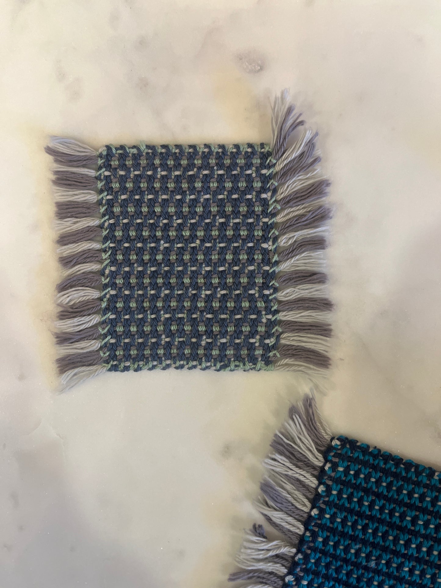 Mug Rugs (hand dyed & handwoven)