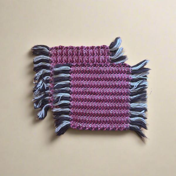 Mug Rugs (hand dyed & handwoven)