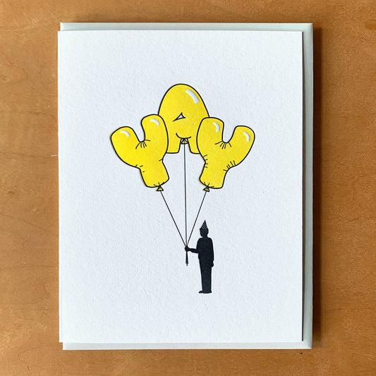 Yay Balloons Letterpress Card