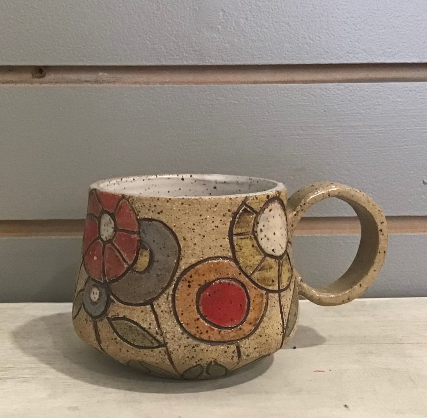 Pottery Floral Mugs (Ceramic)