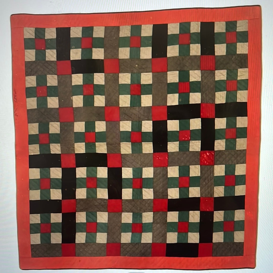 Vintage Quilt - “Nine-Patch” pieced Wool