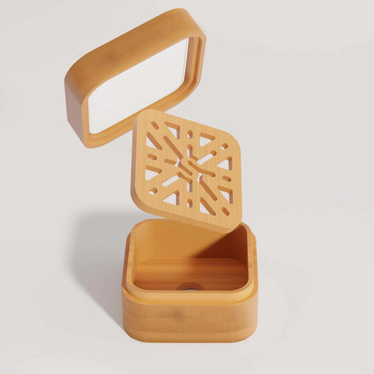 Bamboo Travel Case with Coaster for Dip Shampoo & Conditioner Bars