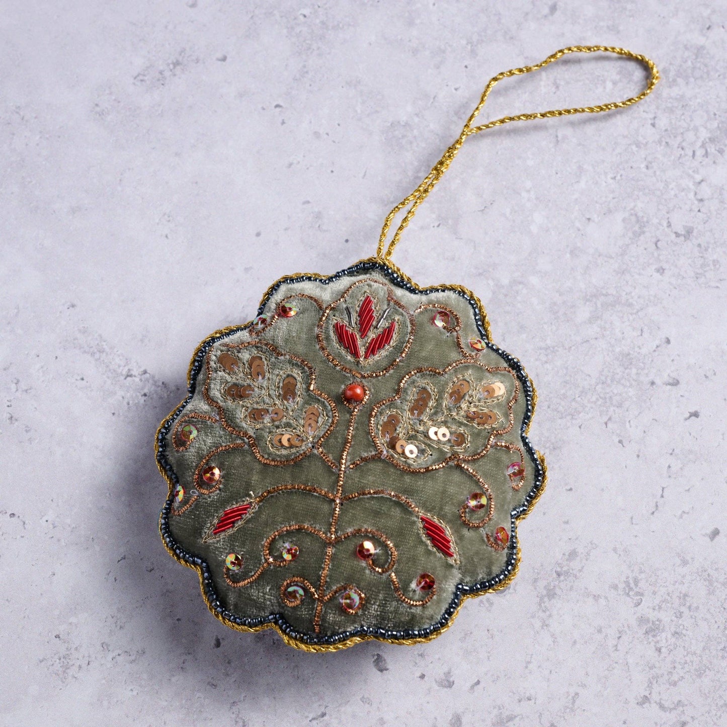 Modern Victorian Embroidered Ornament