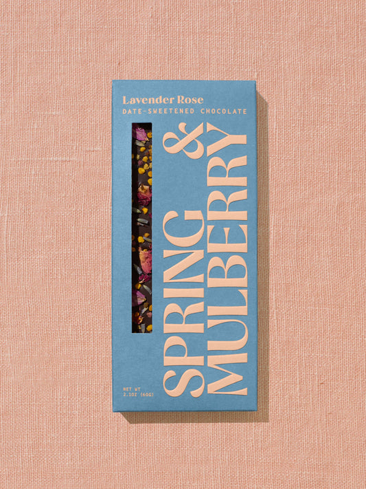 Lavender Rose Dark Chocolate (Date-Sweetened)