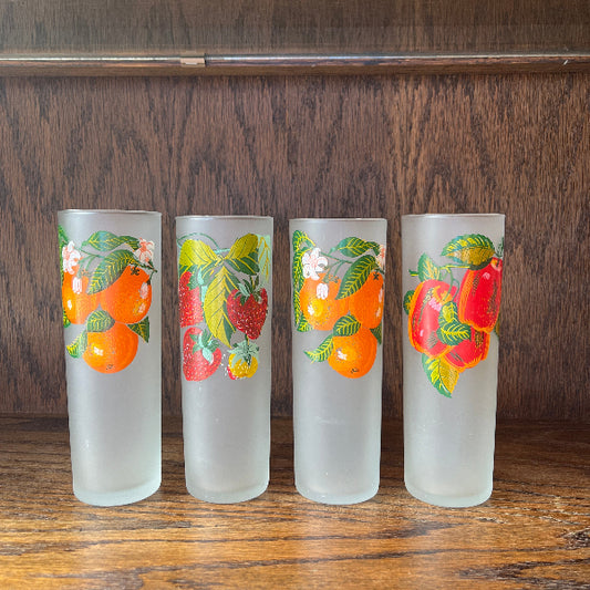 Vintage Cocktail Glasses - set of 4 (Fruit)
