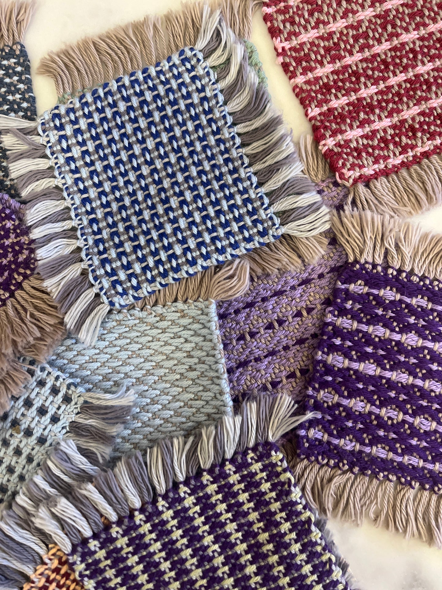 Mug Rugs (hand dyed & handwoven)