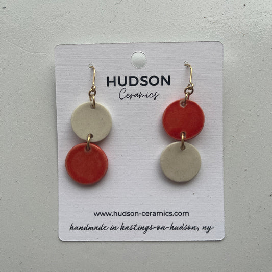 Porcelain Double-Circle Earrings