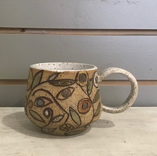 Pottery Floral Mugs (Ceramic)