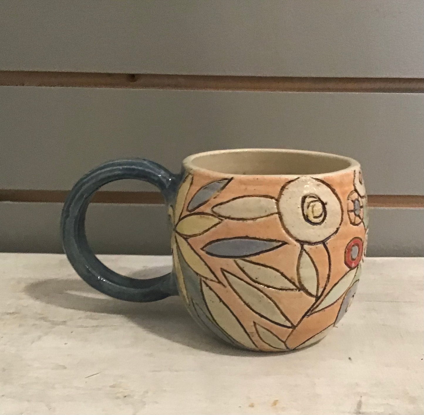 Pottery Floral Mugs (Ceramic)