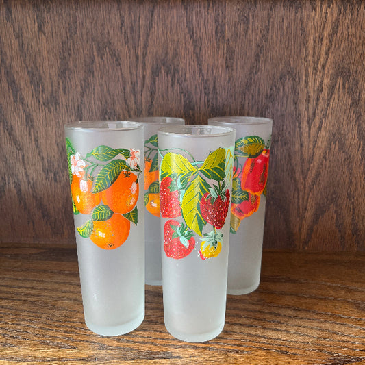 Vintage Cocktail Glasses - set of 4 (Fruit)