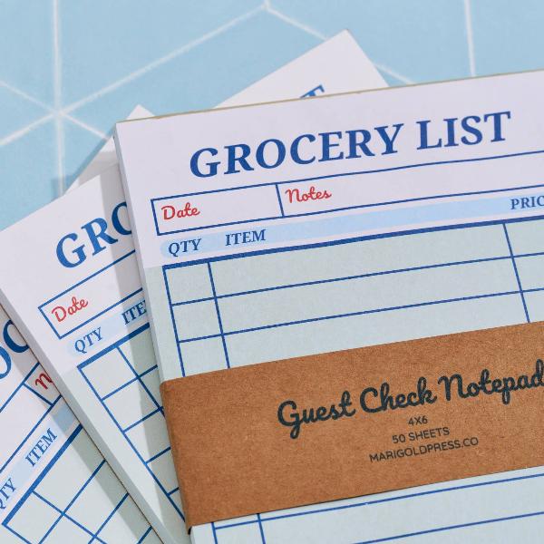 Guest Check Notepad Grocery List 