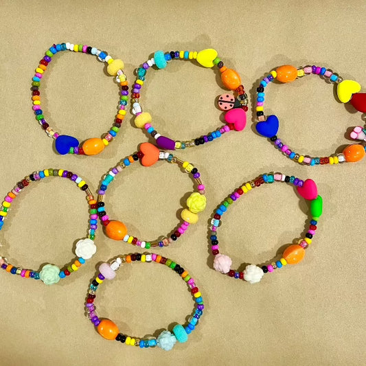 Colorful Beaded Bracelets (thrifted)