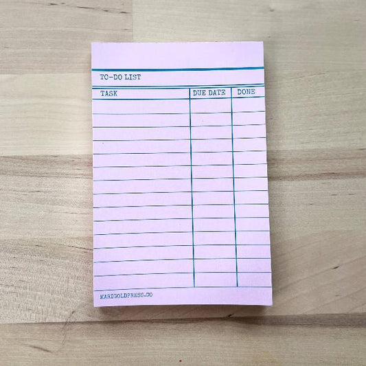 Library Card Notepad