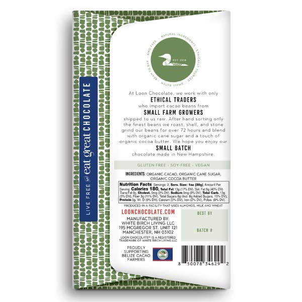 Loock Chocolate packaging with green and white design on a white background