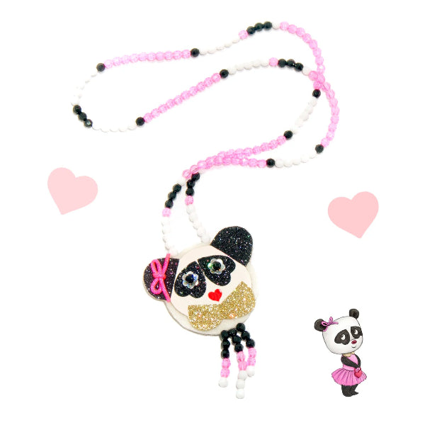 Necklace with panda pendant on a white background