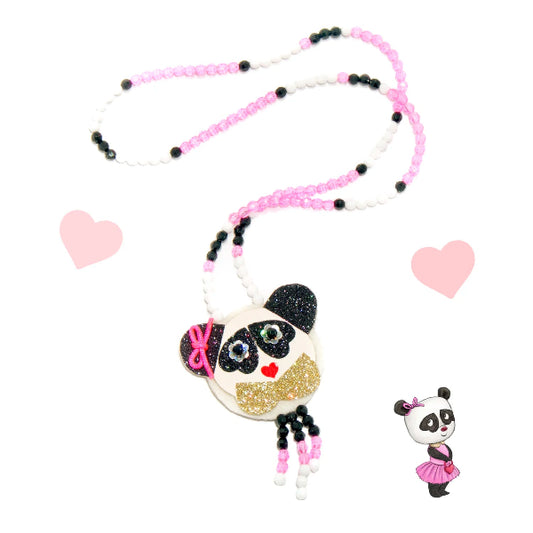 Necklace with panda pendant on a white background