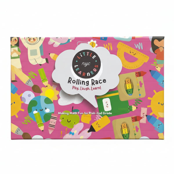 Colorful box with 'Little Learners' branding and educational theme on a white background