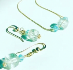 Green Amethyst & Opal Swarovski Crystal Set