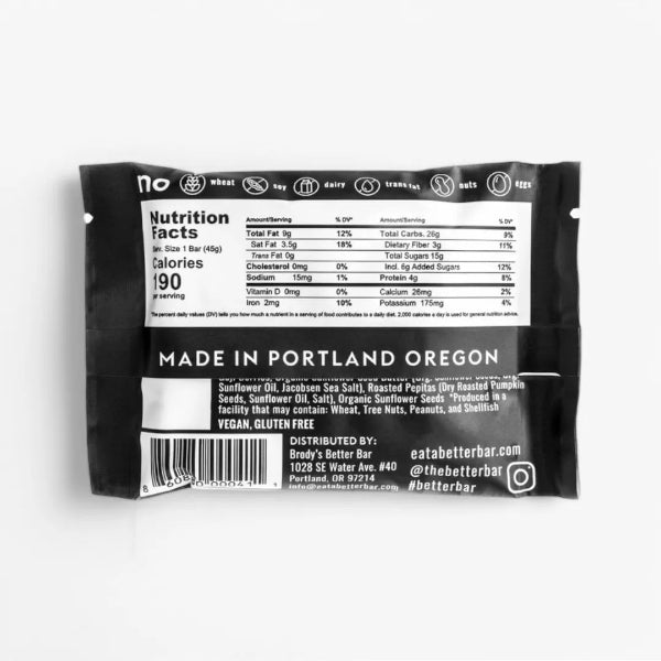 Black nutrition label on a white background