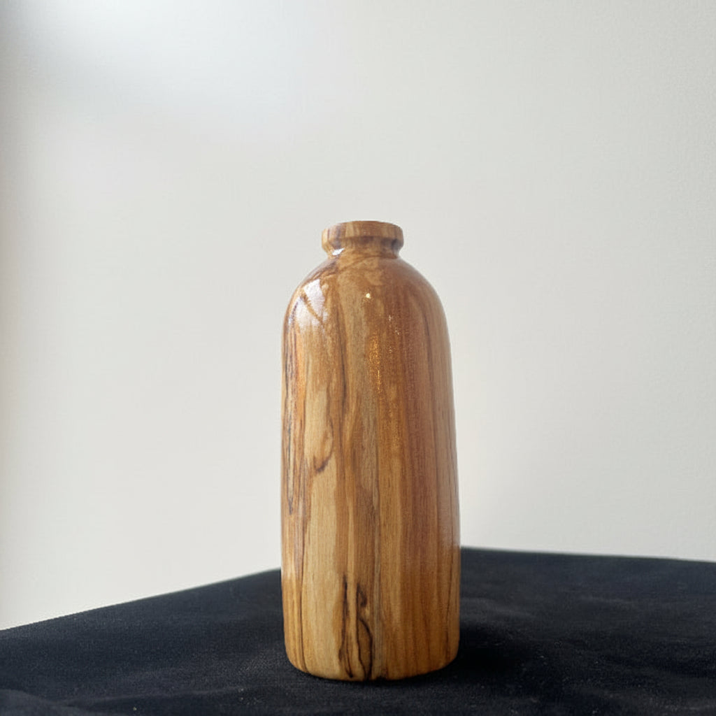 Wooden Vase Spalted Birch on a plain background