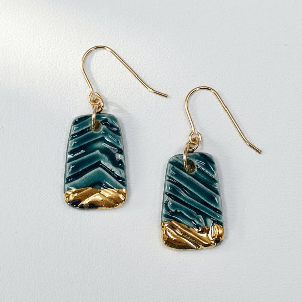 Willow Porcelain & Gold Earrings