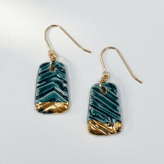 Willow Porcelain & Gold Earrings