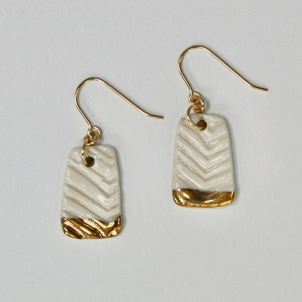 Willow Porcelain & Gold Earrings