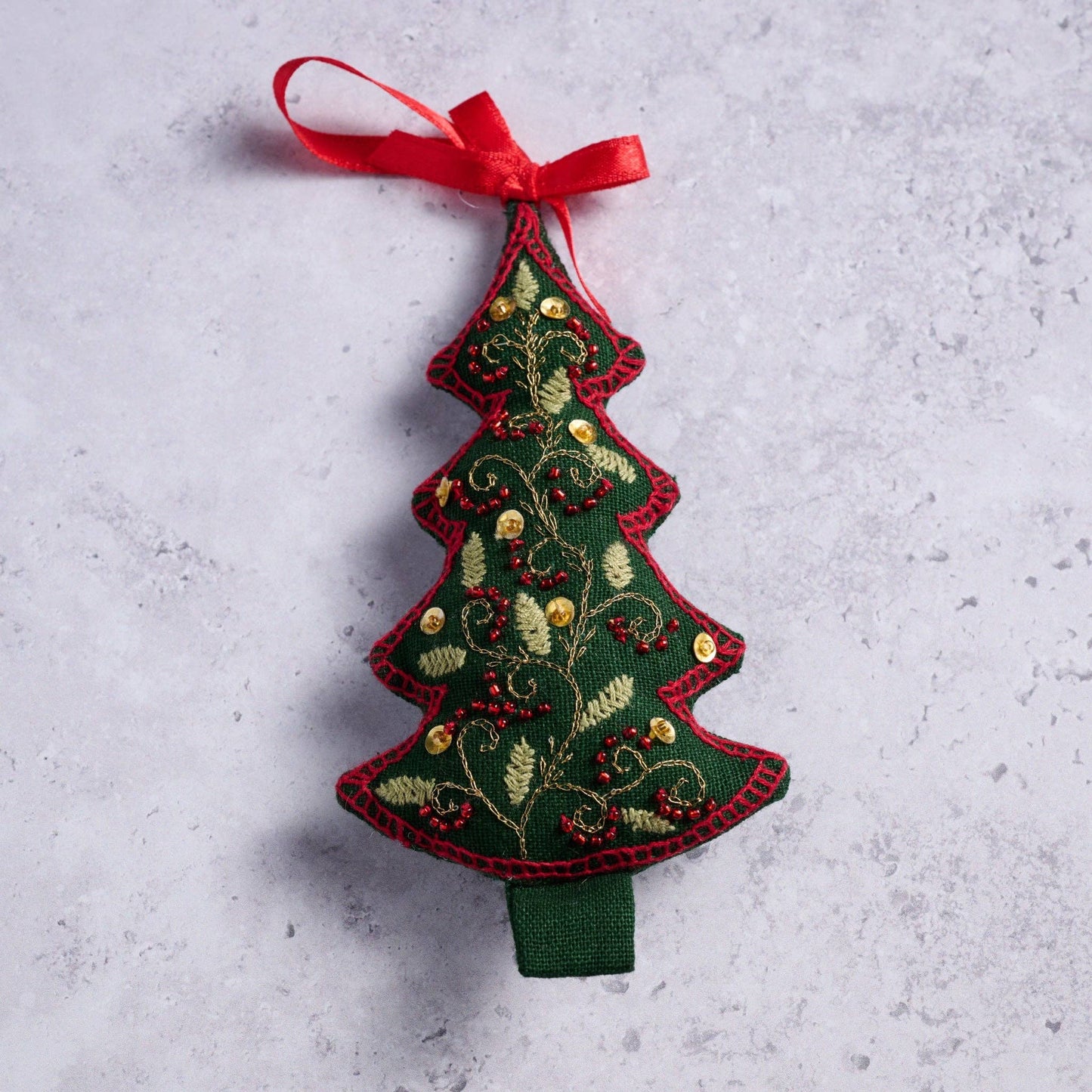 Christmas Tree Embroidered Ornament