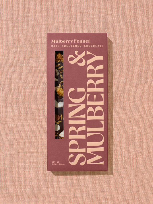 Mulberry Fennel Dark Chocolate (Date-Sweetened)