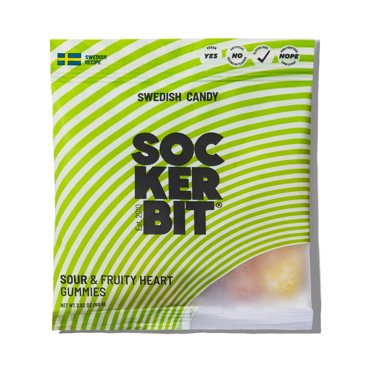 Sour Fruity Heart Gummies - Swedish Candy Bag