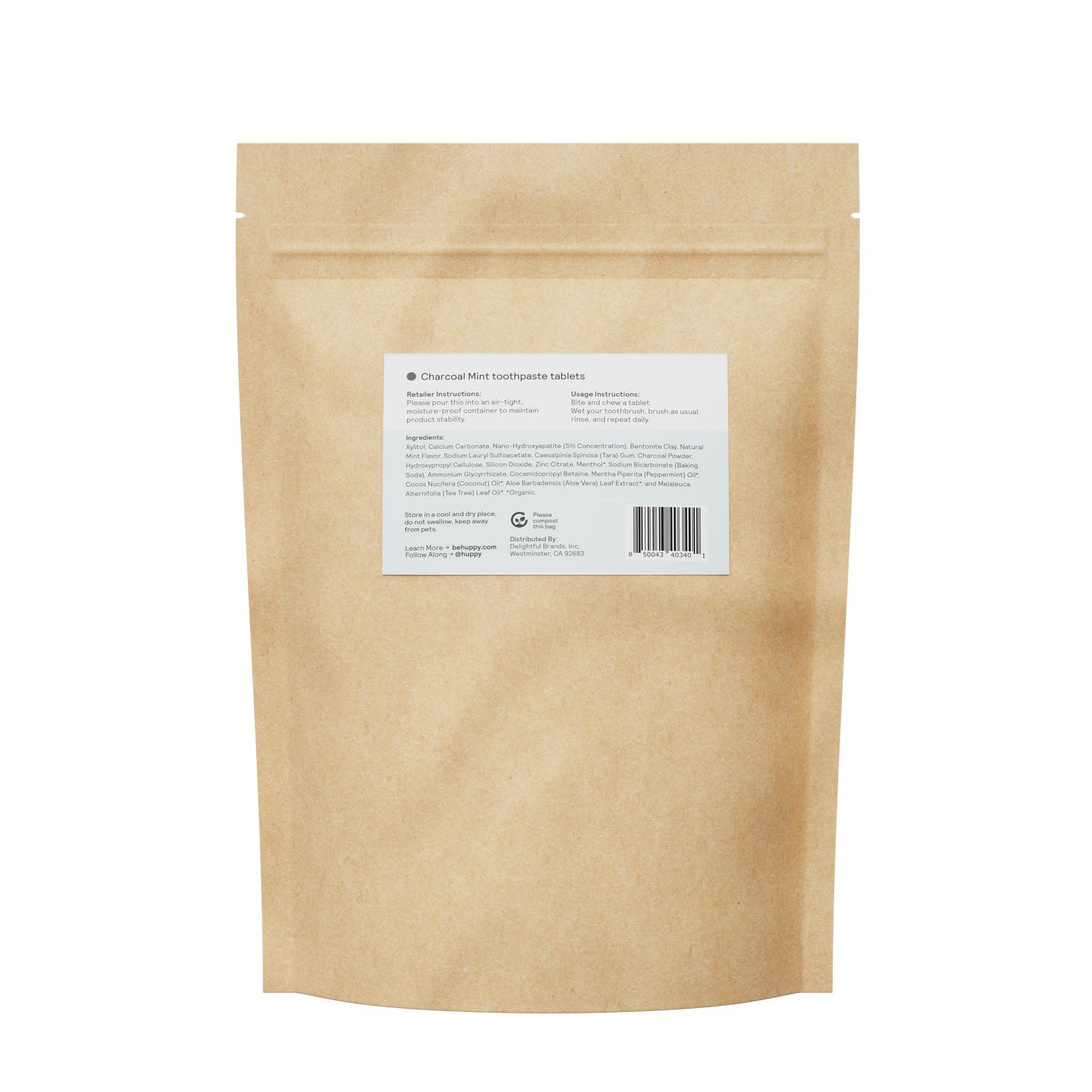 Fluoride-Free Toothpaste Tablets | Charcoal Mint