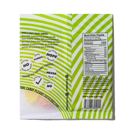 Sour Fruity Heart Gummies - Swedish Candy Bag